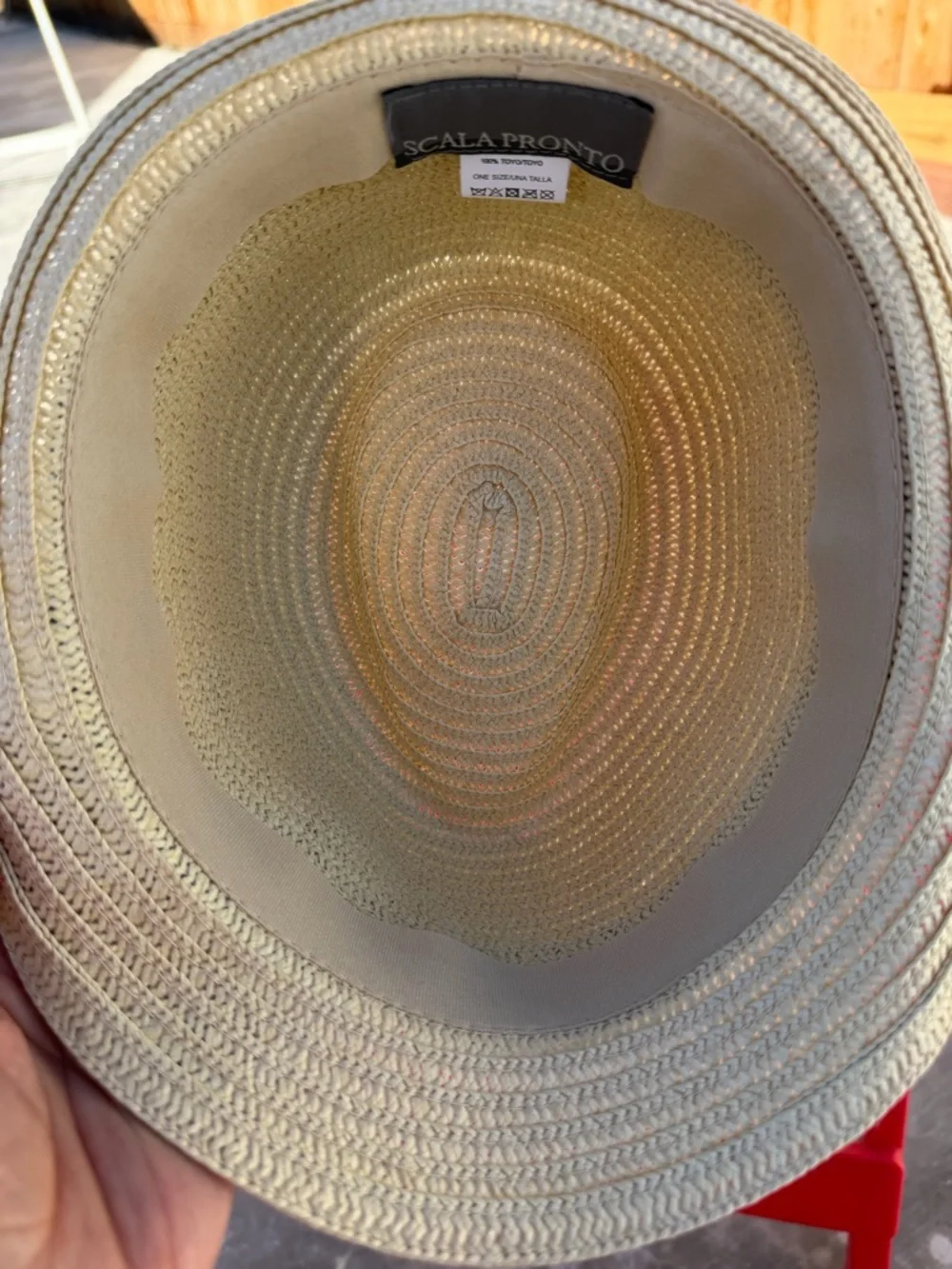 Scale Brown pronto  Straw Fedora with Black Ribbon